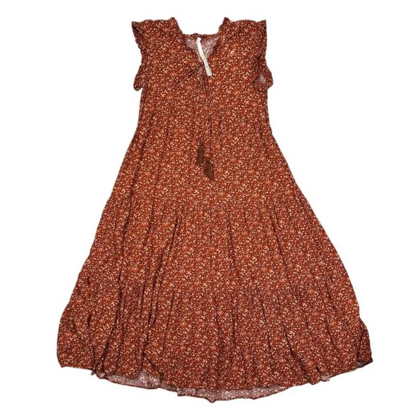 Uncle Frank Dresses & Skirts - Anthropologie Uncle Frank Tiered Ditsy Floral Boho Dress XS Tassel Ruffle Cottag